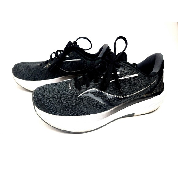 Saucony Echelon 9 Mens Running Shoe Black/White Size 9 W main image 8